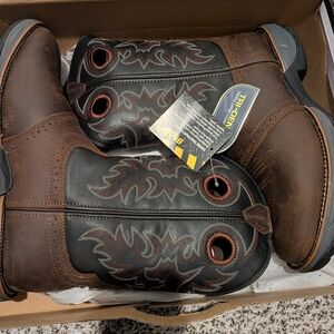 Brazos Amarillo Men's Brown and Black Western Boots